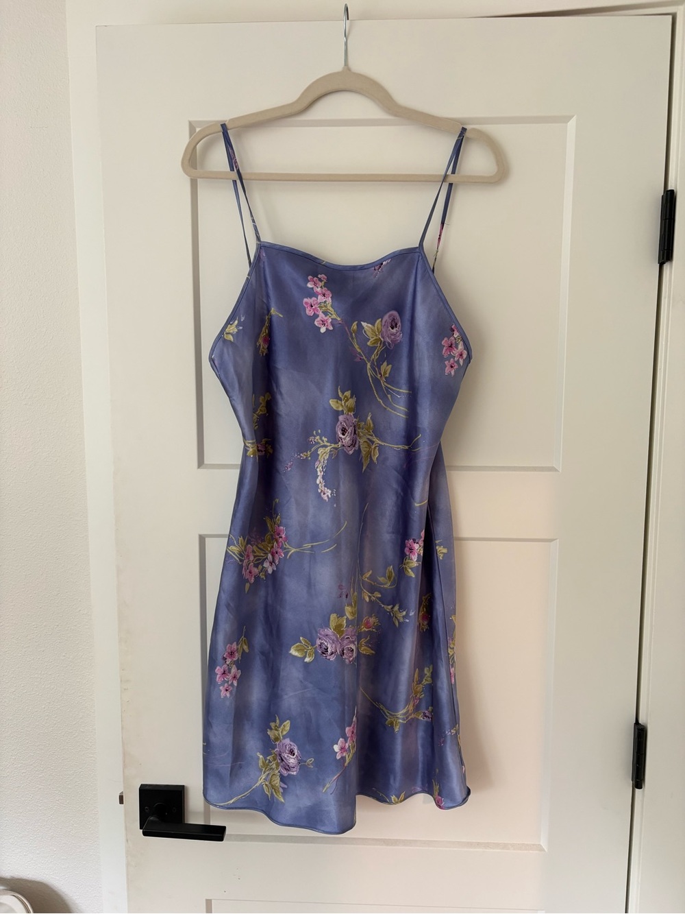 Gorgeous Vintage lavender Floral Slip Dress with Spaghetti Straps